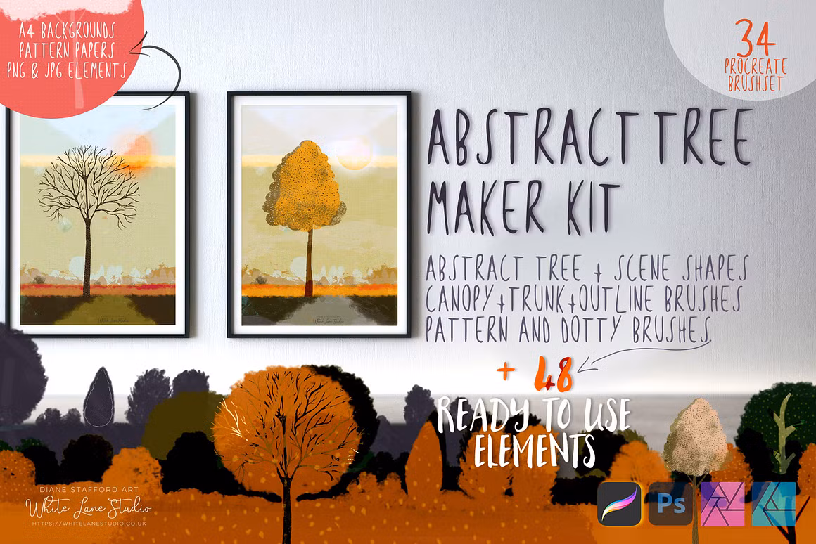 Abstract Tree Maker Kit - Procreate
