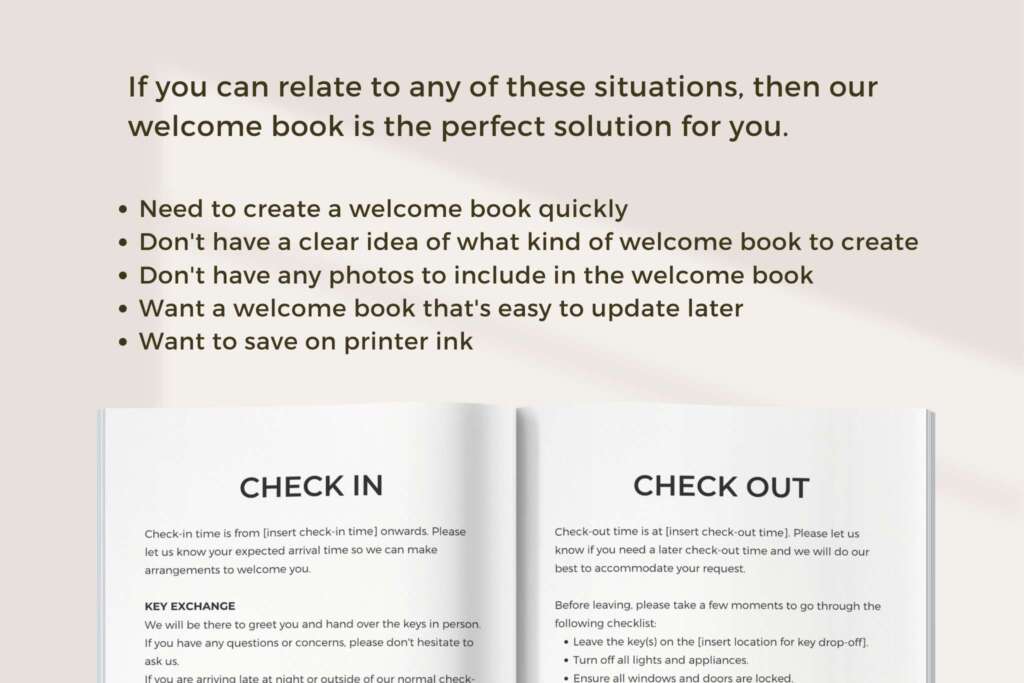 Airbnb Welcome Book Templates Canva Text Only