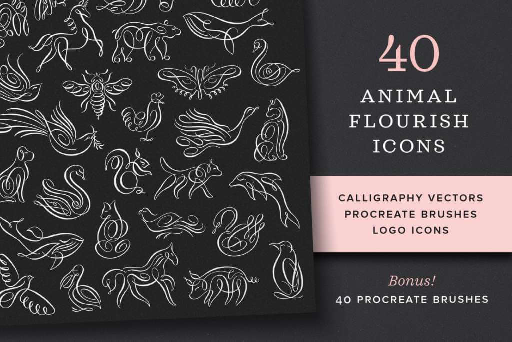 Animal Flourish Icons & Brushes