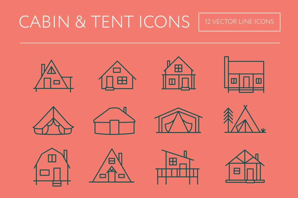 Cabin & Tent Icons
