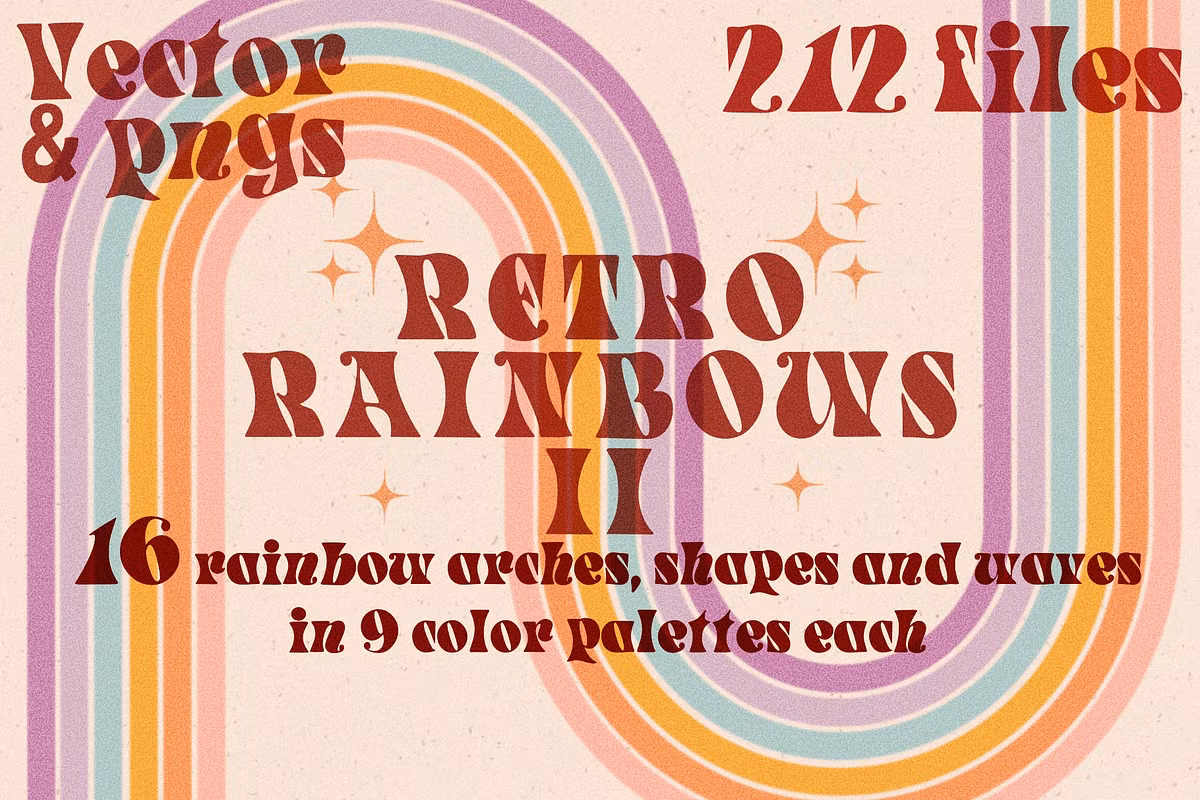 Retro Rainbow II - Rainbow Shapes

