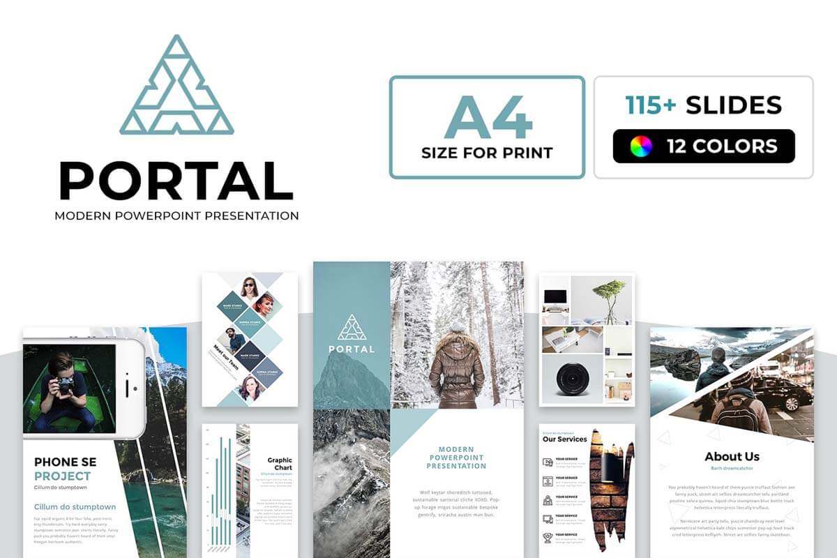 A4 Portal Modern Powerpoint Template