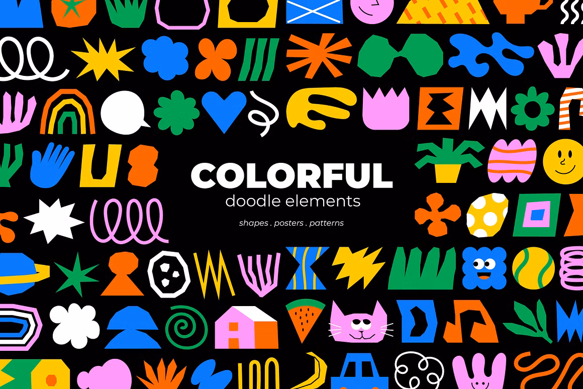 Colorful Doodle Elements