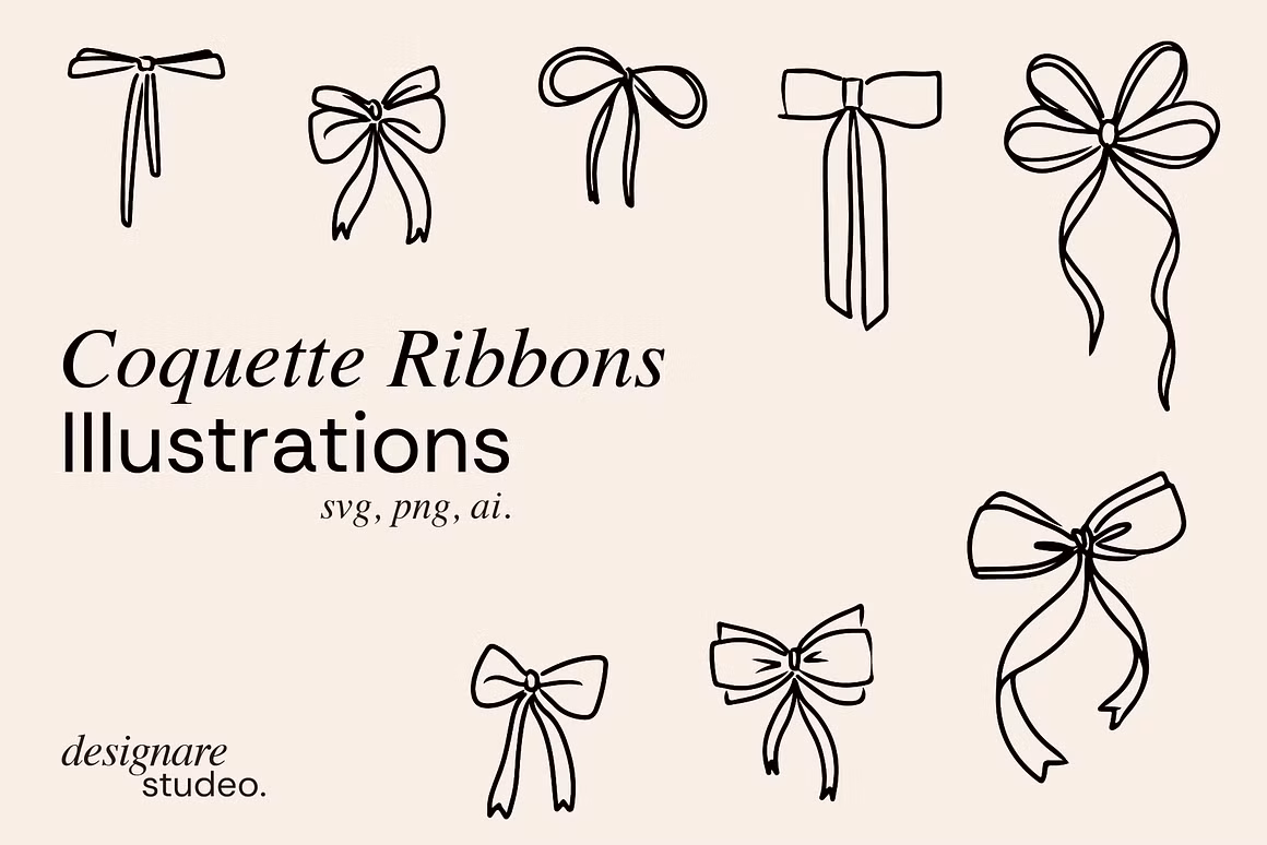 Coquette Ribbons Illustration
