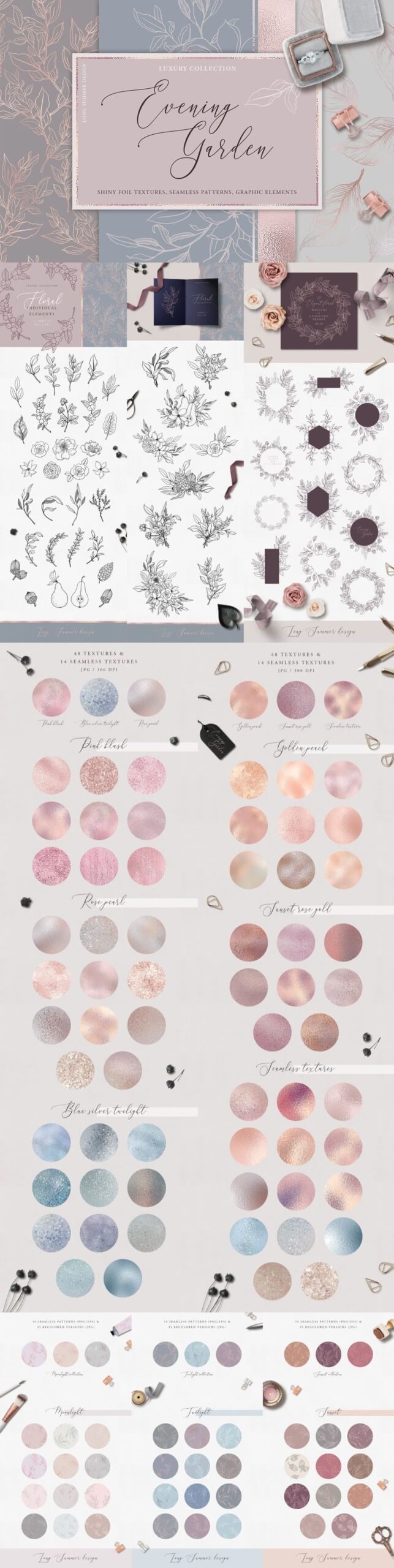 EVENING GARDEN – GOLD AND GRAPHICS