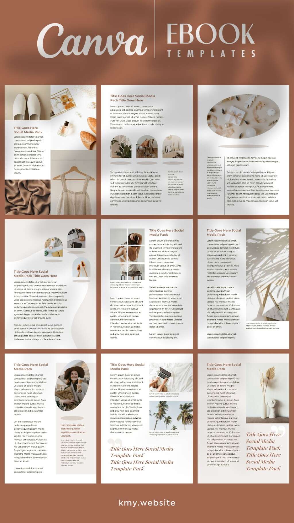60 eBook Template Canva Shadow – A4 & US Letter Magazine Design Cover ...