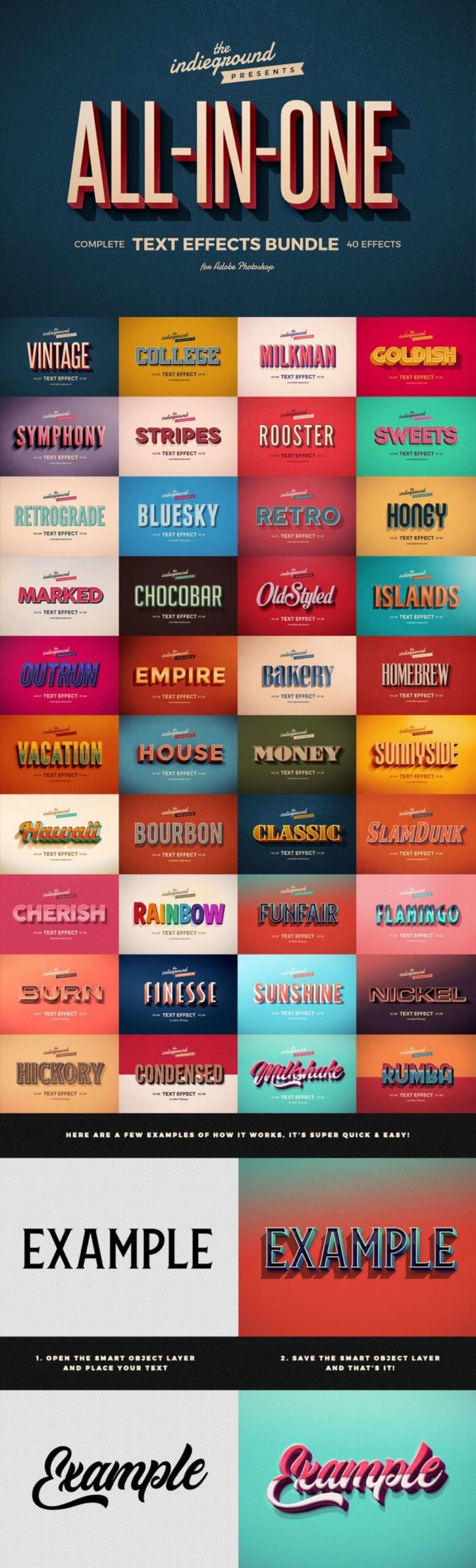 PHOTOSHOP RETRO TEXT EFFECTS COMPLETE COLLECTION