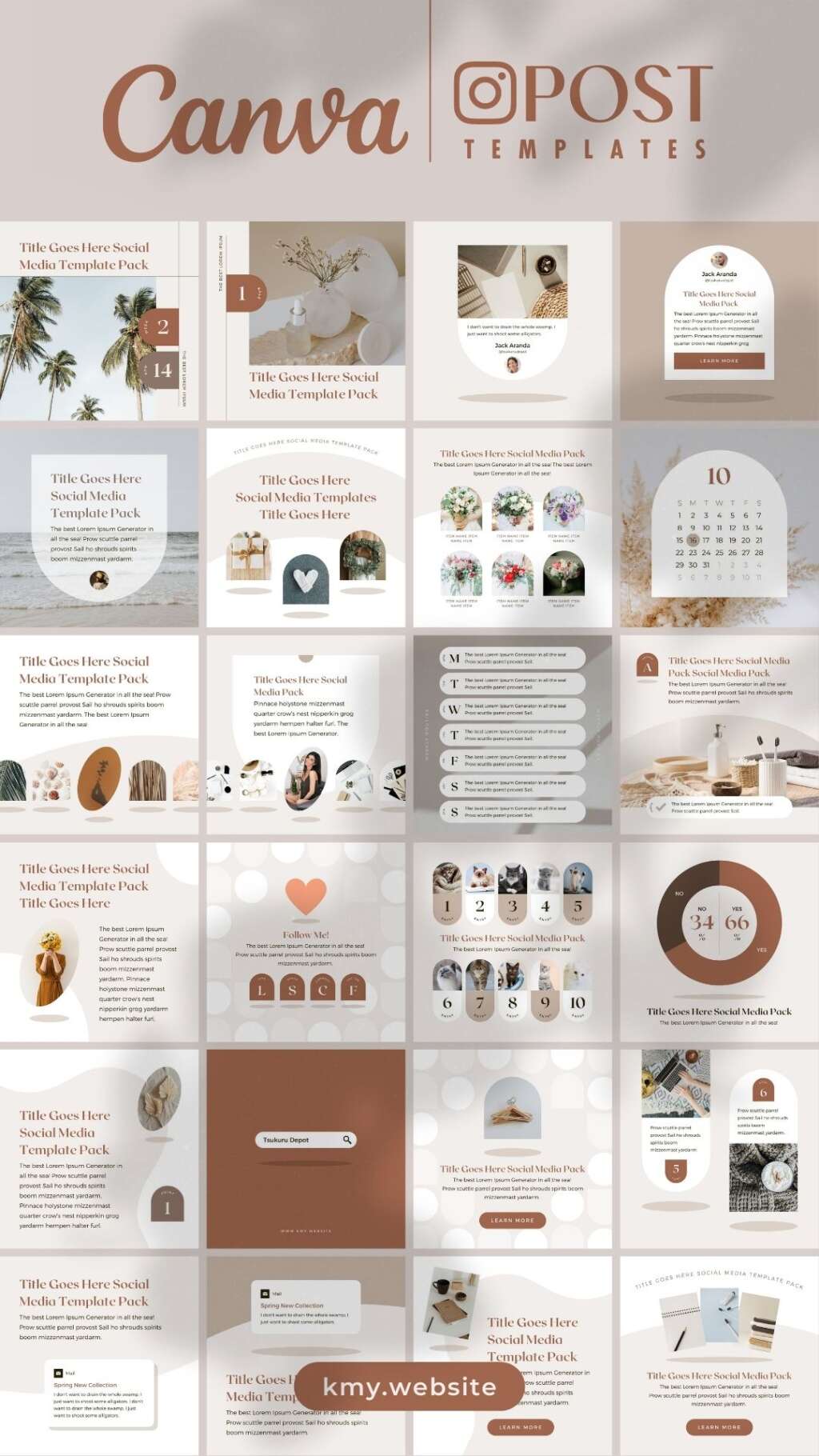 Instagram Template Canva Post Shadow – Editable Clean Design Social ...