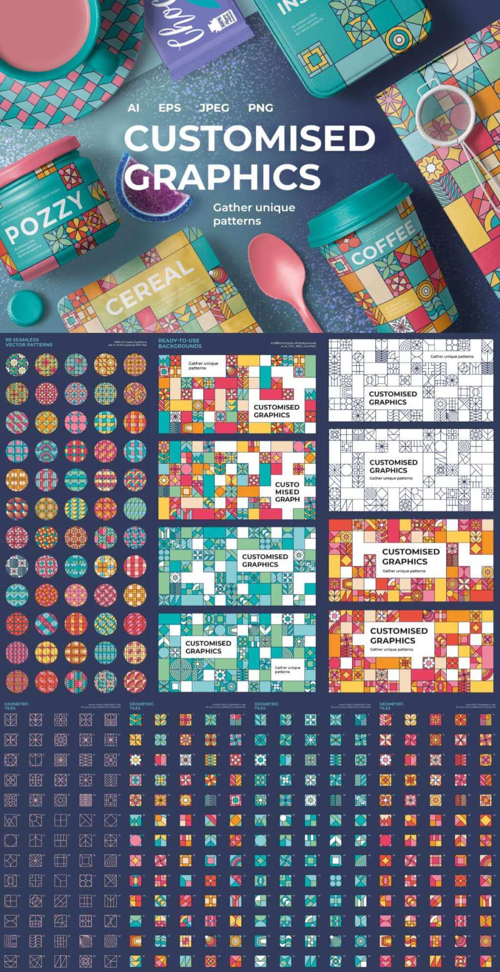 CUSTOMISED GRAPHICS SQUARE PATTERNS