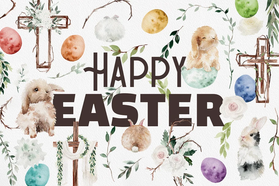 Watercolor clipart - Easter
