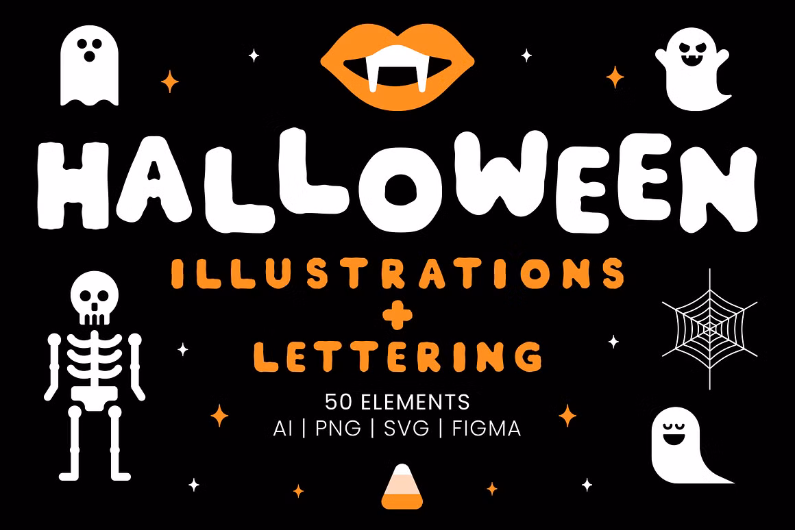 Halloween Illustrations & Lettering