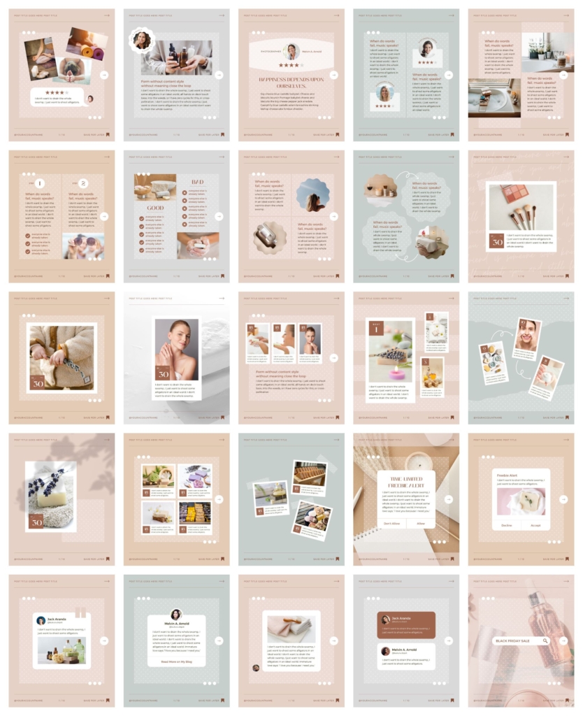 Instagram Post Story templates Canva Polka Dot | つくるデポ