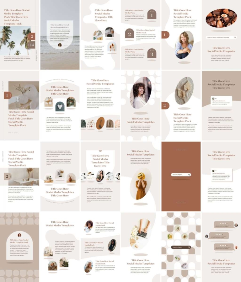 300 Instagram Templates Canva Post Story Shadow | つくるデポ