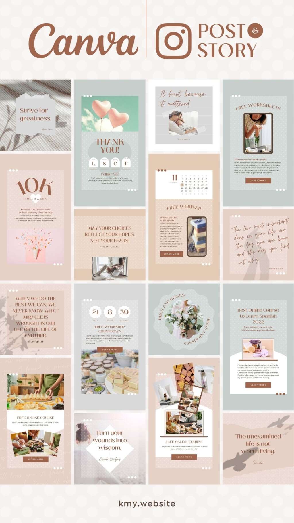 Instagram Post Story templates Canva Polka Dot | つくるデポ