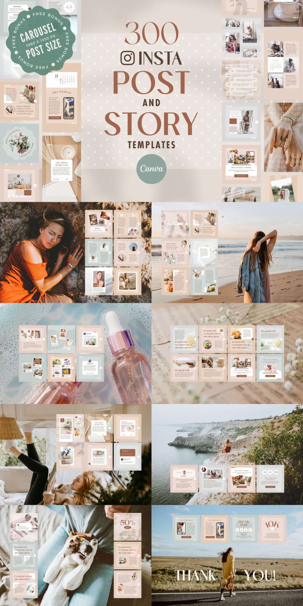 Instagram Post Story templates Canva Polka Dot | つくるデポ