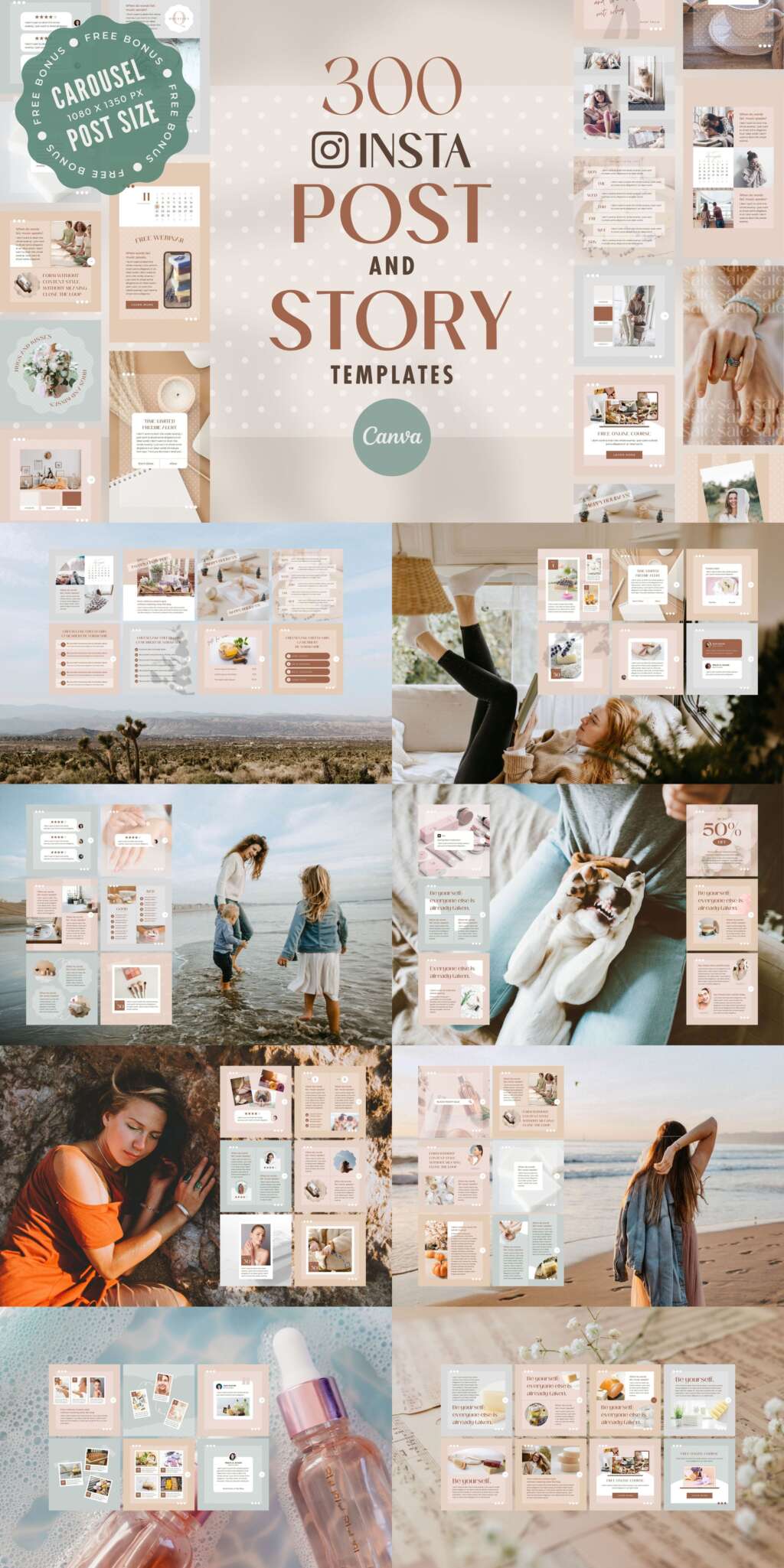Instagram Post Story templates Canva Polka Dot | つくるデポ