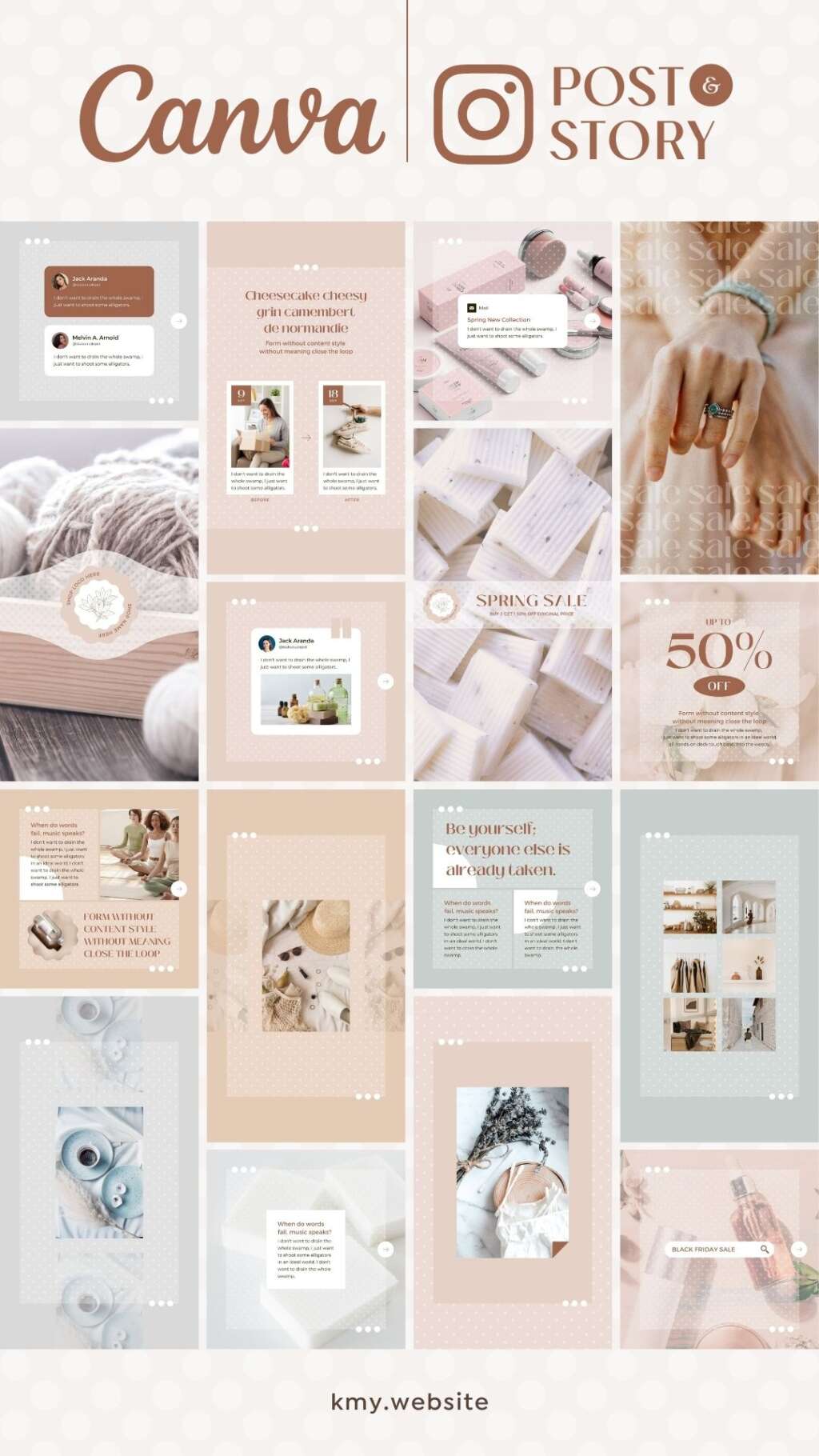 Instagram Post Story templates Canva Polka Dot | つくるデポ