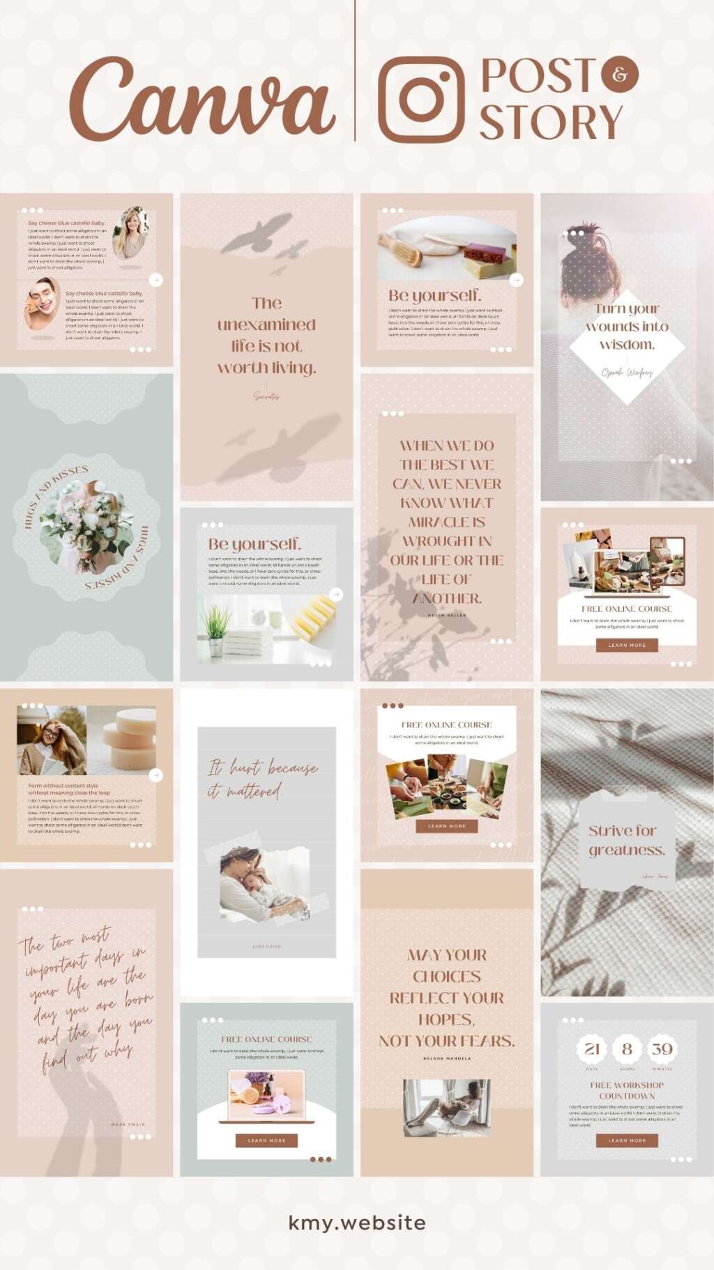 Instagram Post Story templates Canva Polka Dot | つくるデポ