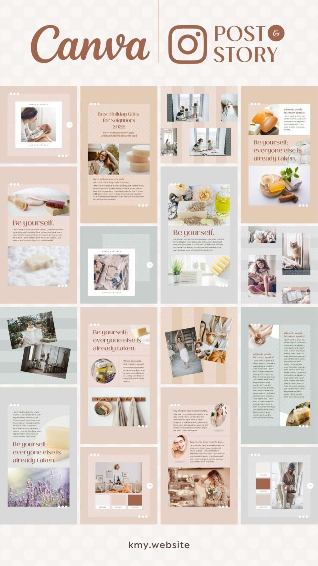 Instagram Post Story templates Canva Polka Dot | つくるデポ