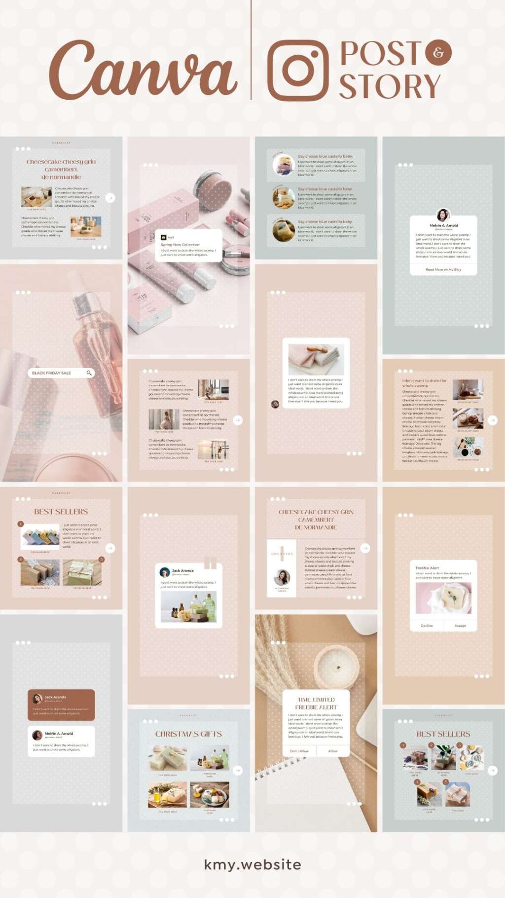 Instagram Post Story templates Canva Polka Dot | つくるデポ