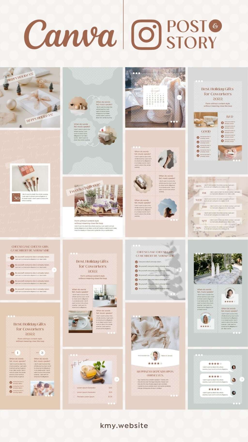 Instagram Post Story templates Canva Polka Dot | つくるデポ