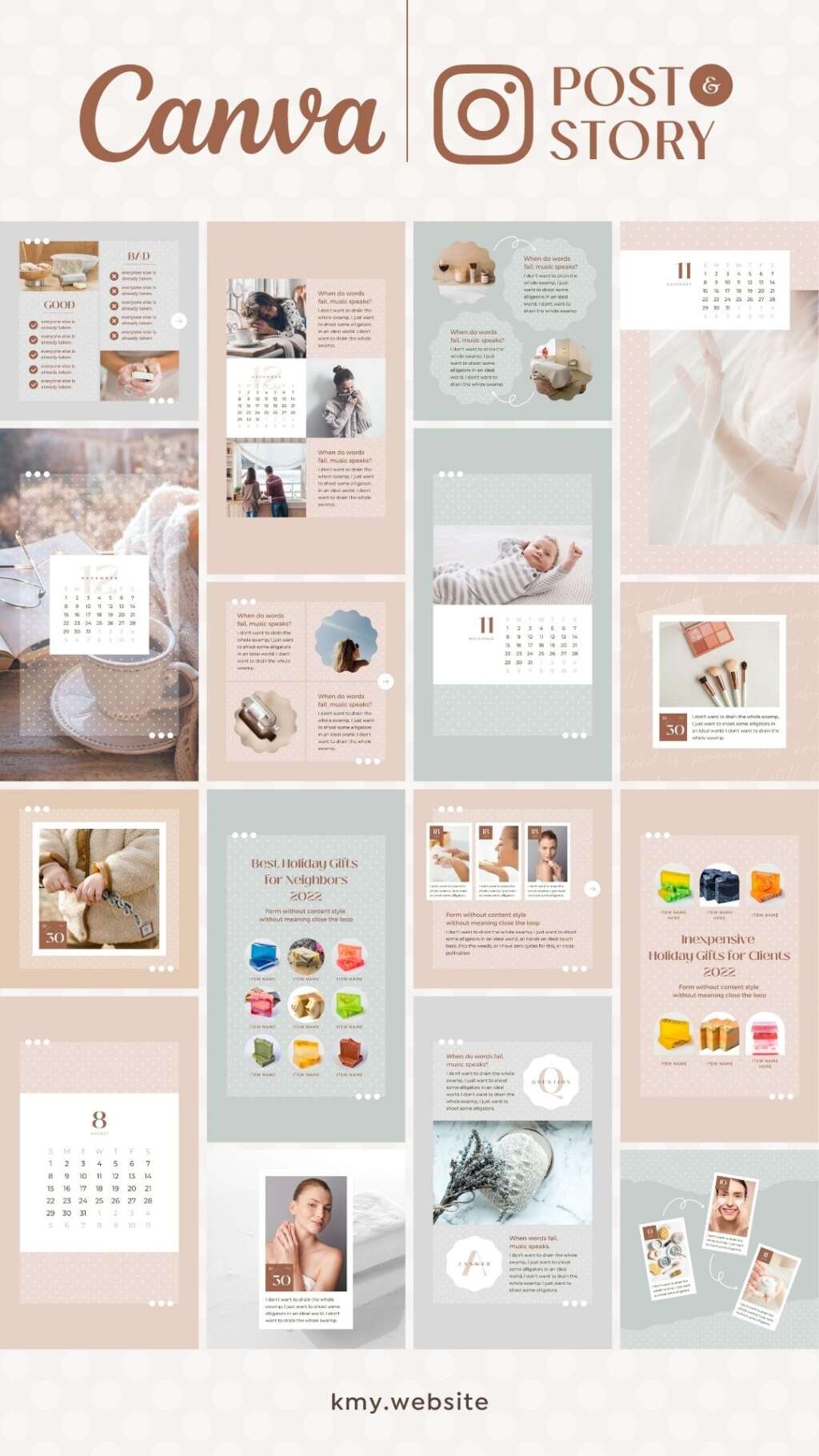 Instagram Post Story templates Canva Polka Dot | つくるデポ