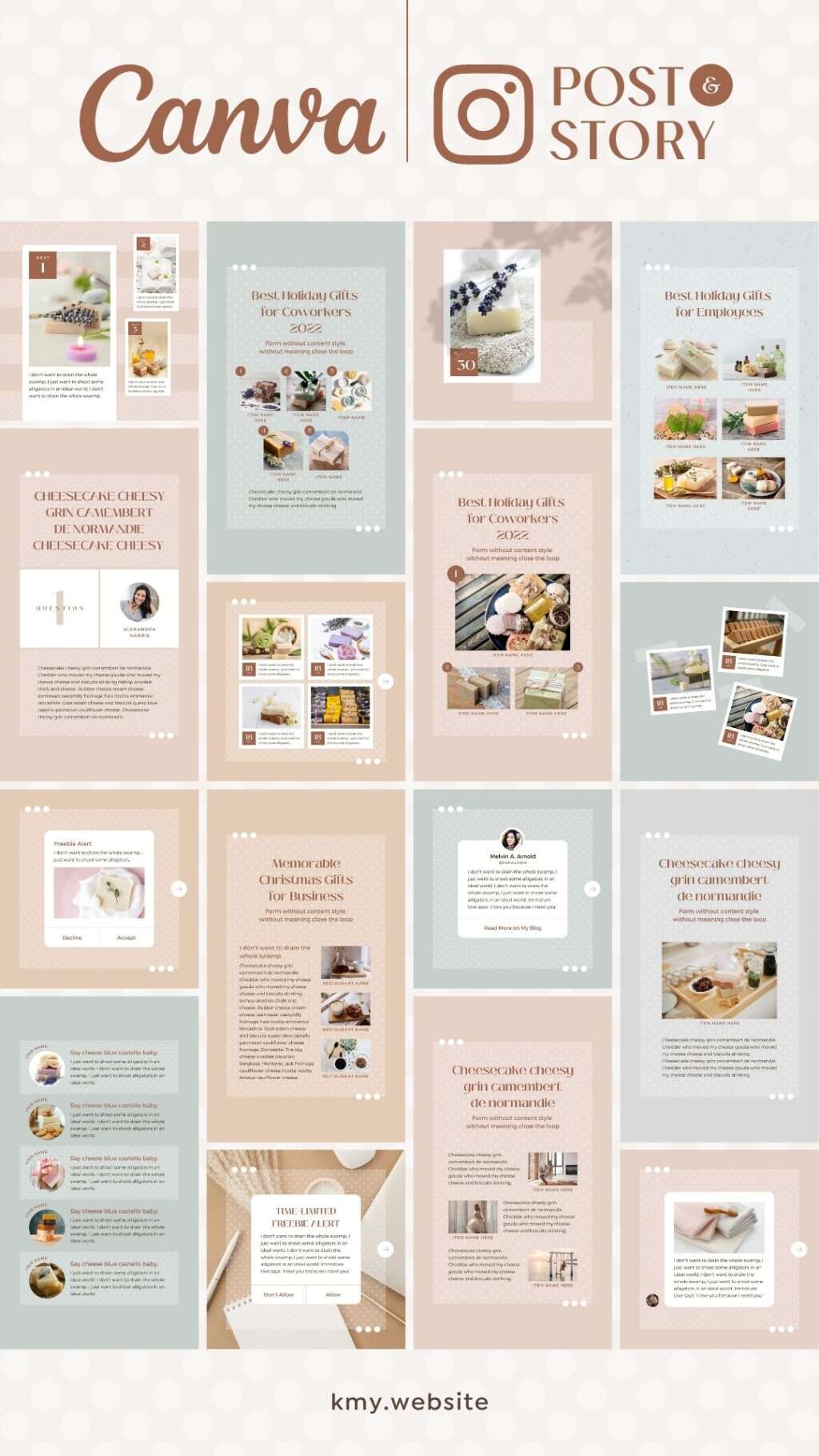 Instagram Post Story templates Canva Polka Dot | つくるデポ