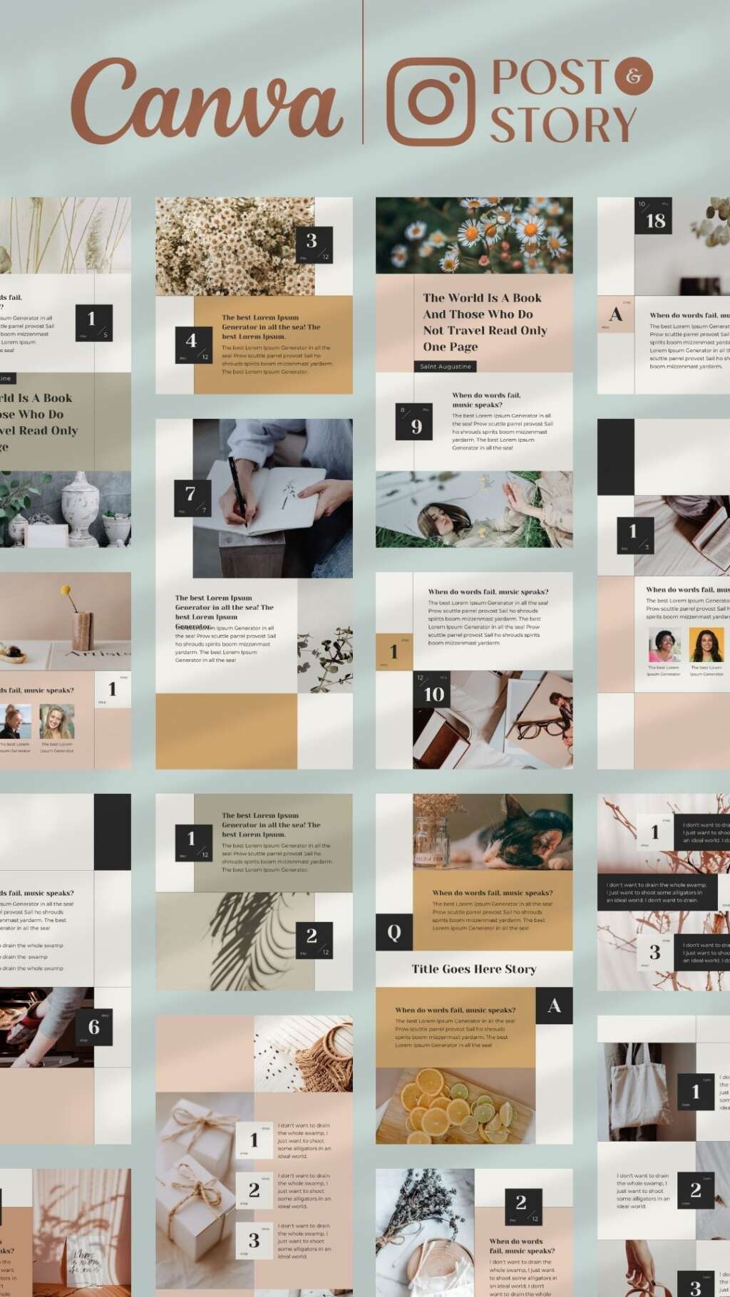 Instagram Template Post Story Canva Calendar – Editable Reel Shorts ...