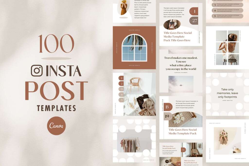 Instagram Template Canva Post Story Shadow