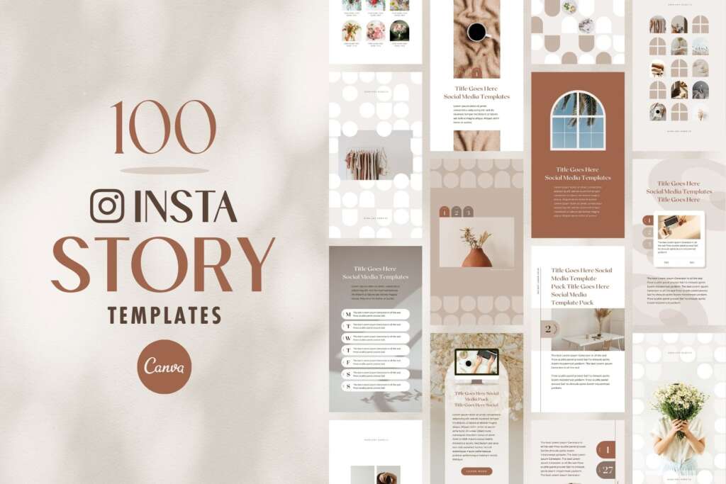 Instagram Template Canva Post Story Shadow