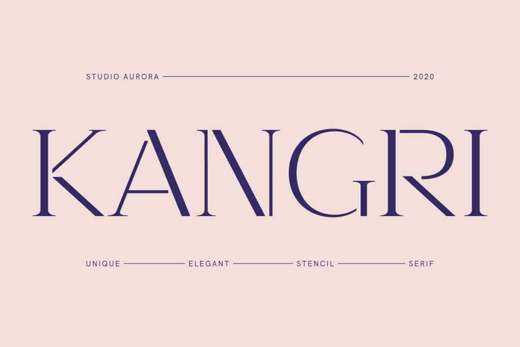 Kangri: Unique Elegant Stencil Serif
