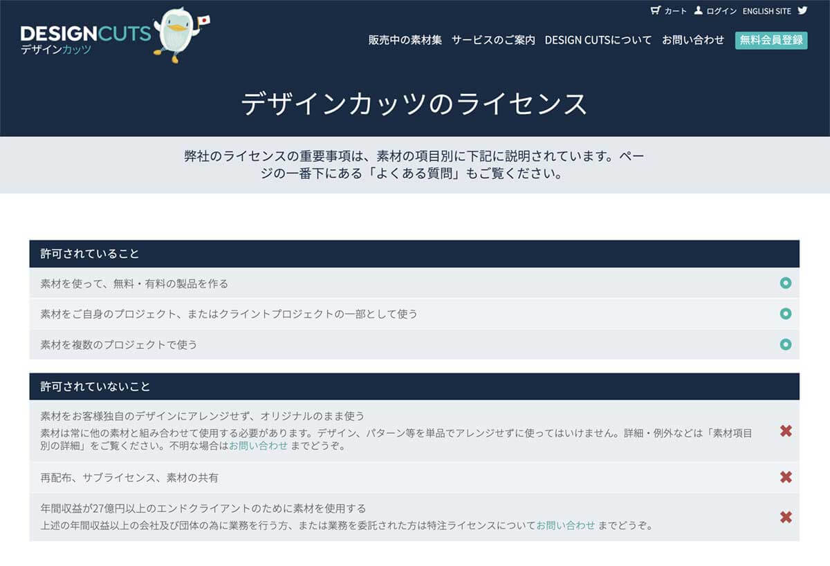 デザインカッツのライセンス