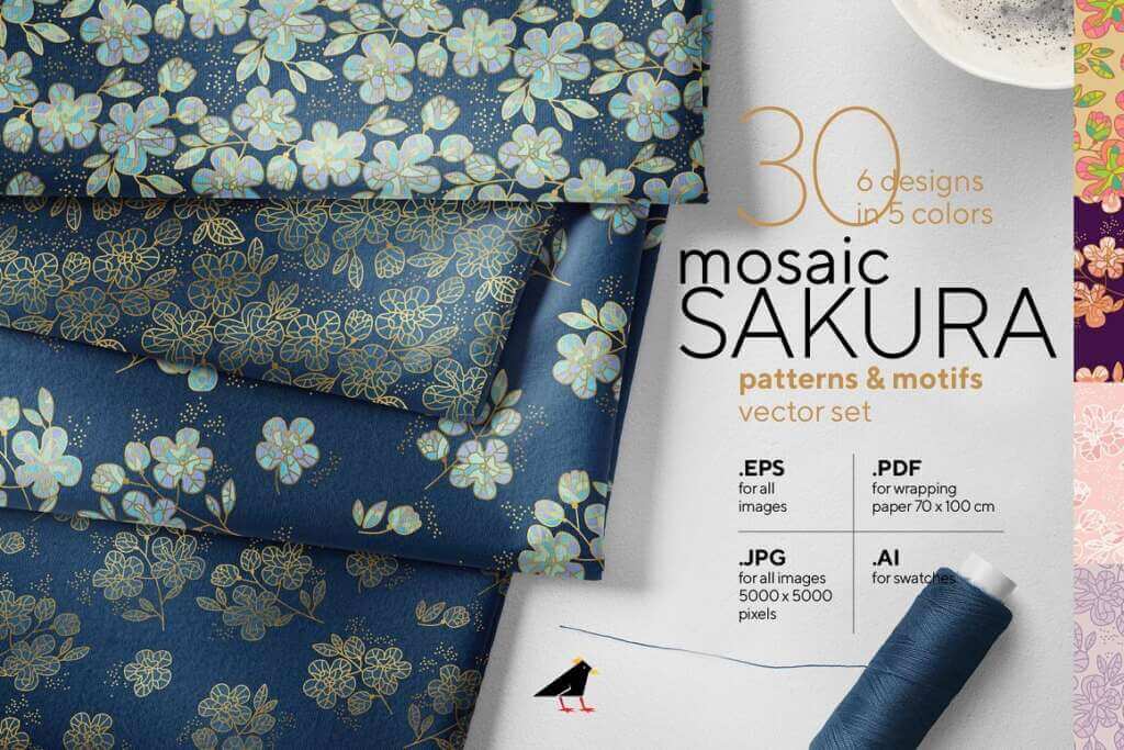Mosaic Sakura Patterns Collection
