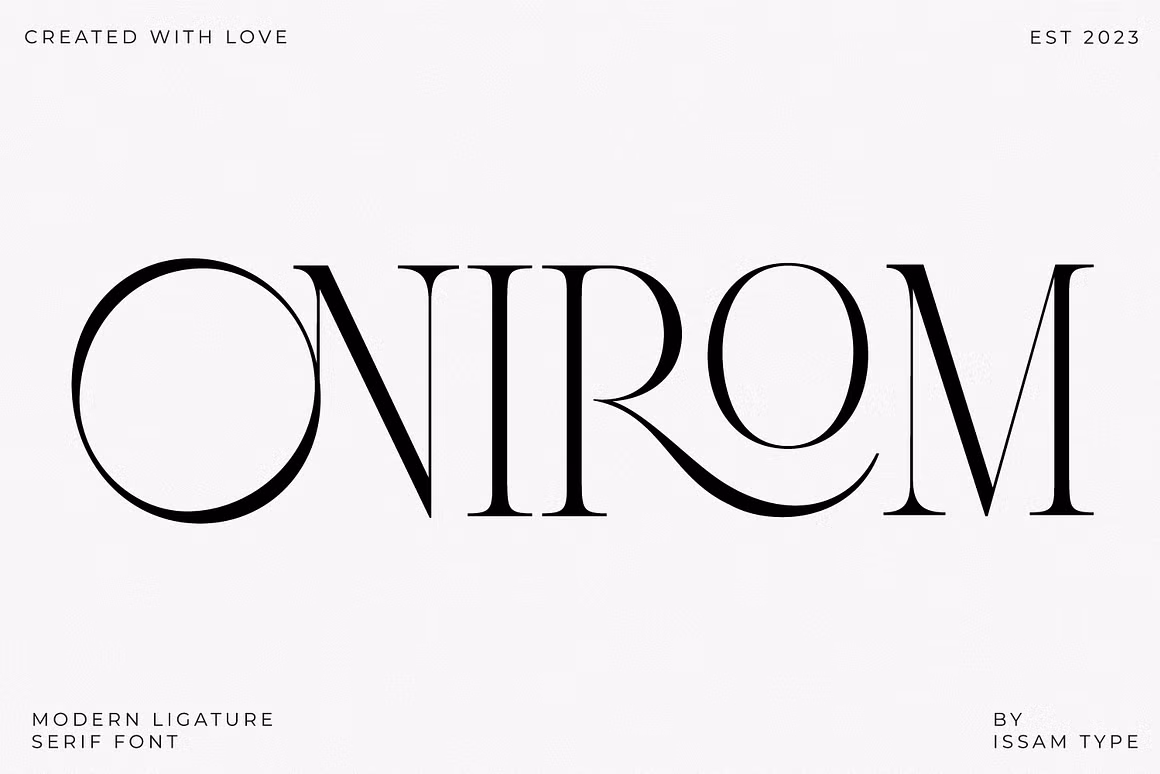 Onirom - Modern ligature serif font