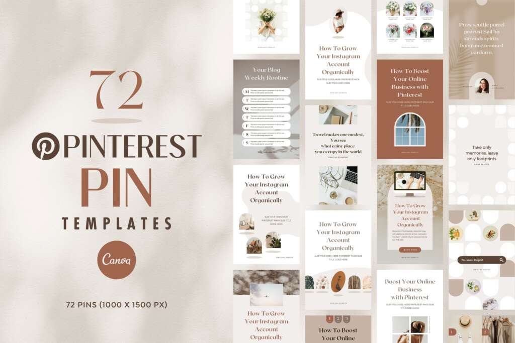 Pinterest Pin Templates Canva Shadow