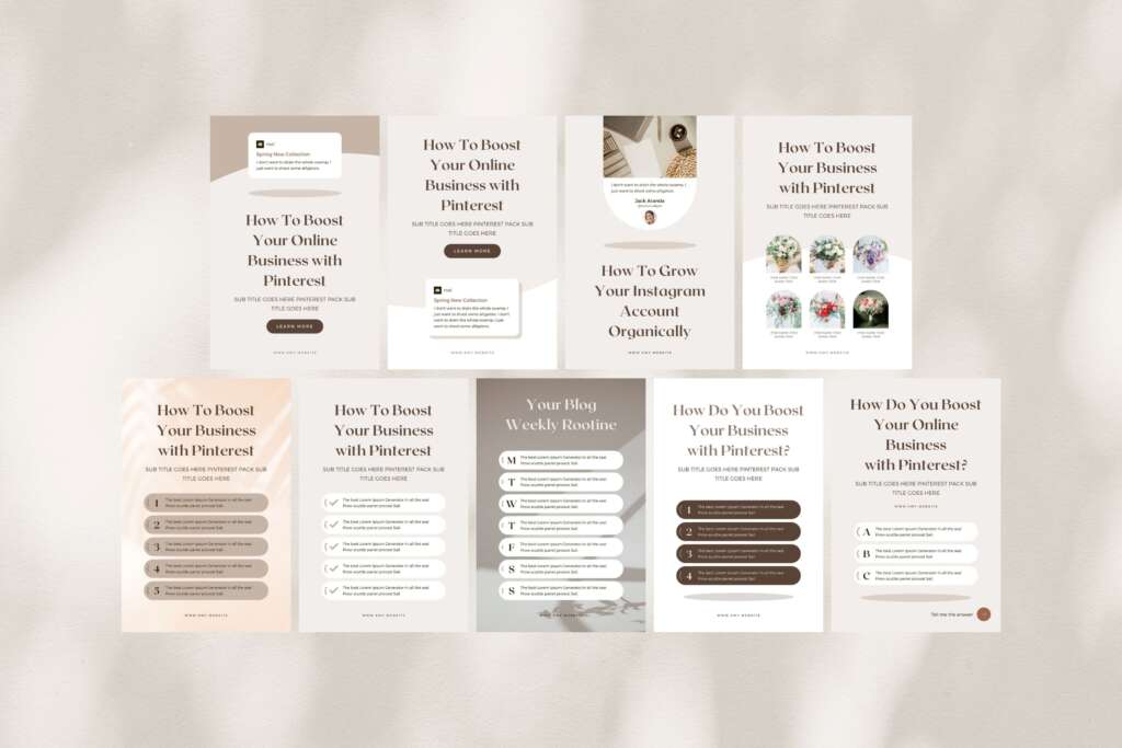 Pinterest Pin Templates Canva Shadow