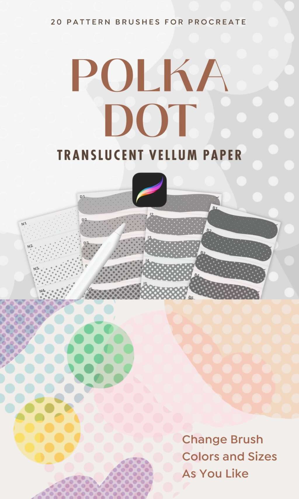Procreate Halftone Polka Dot Pattern Brushes つくるデポ