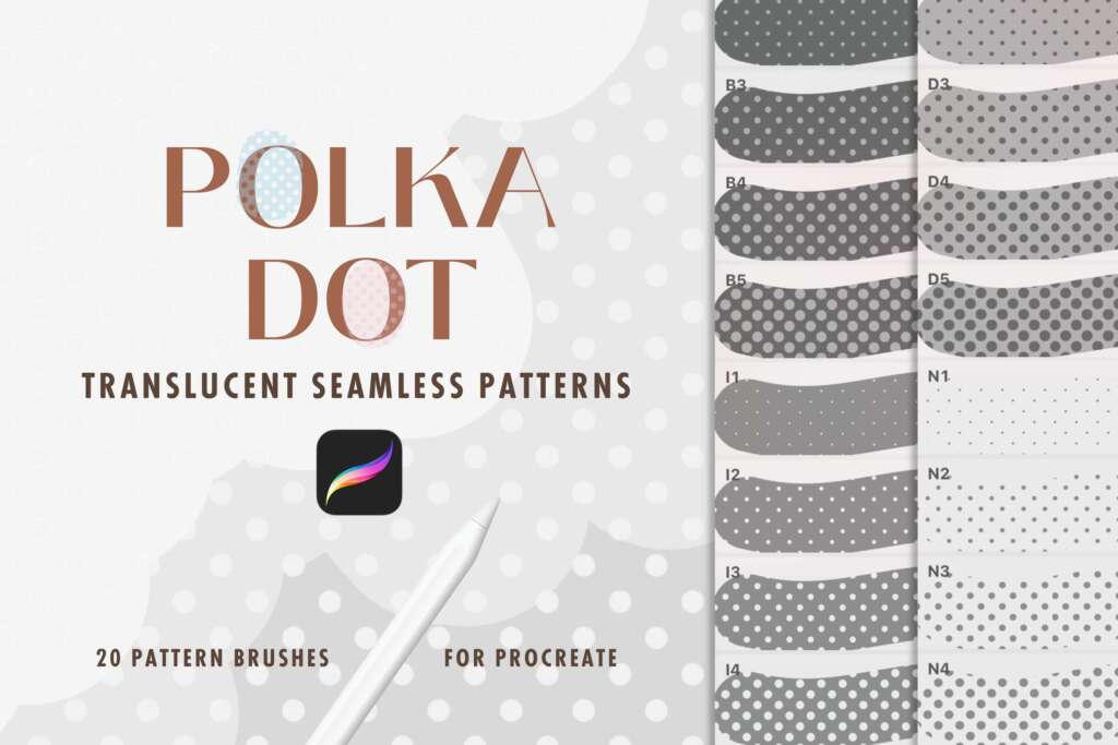 Polka Dot Halftone Procreate Brushes

