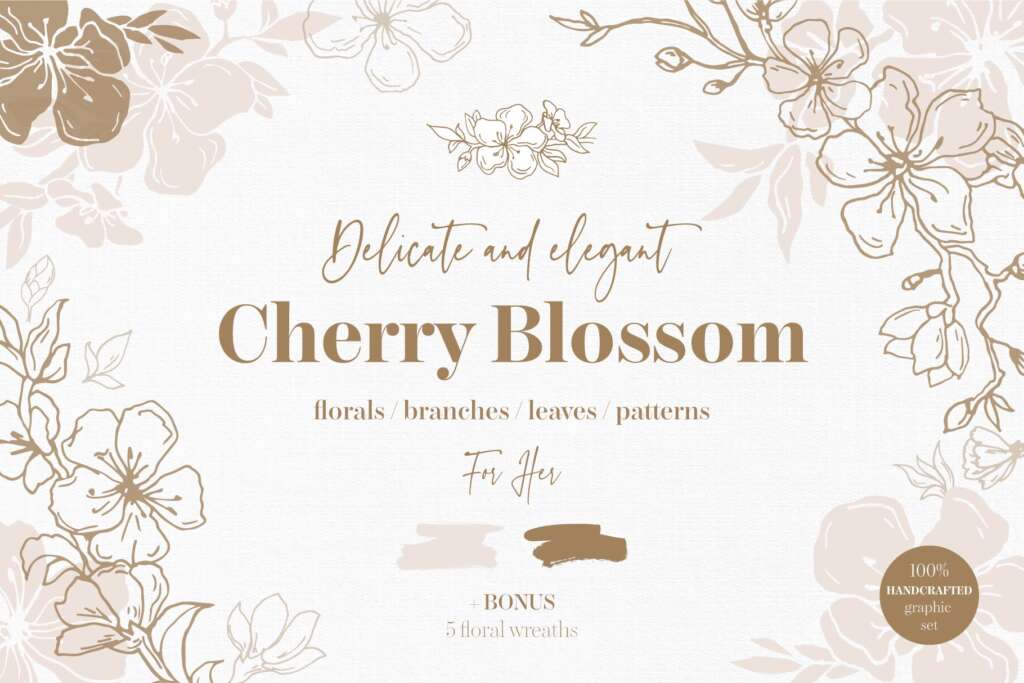 Cherry Blossom graphic set