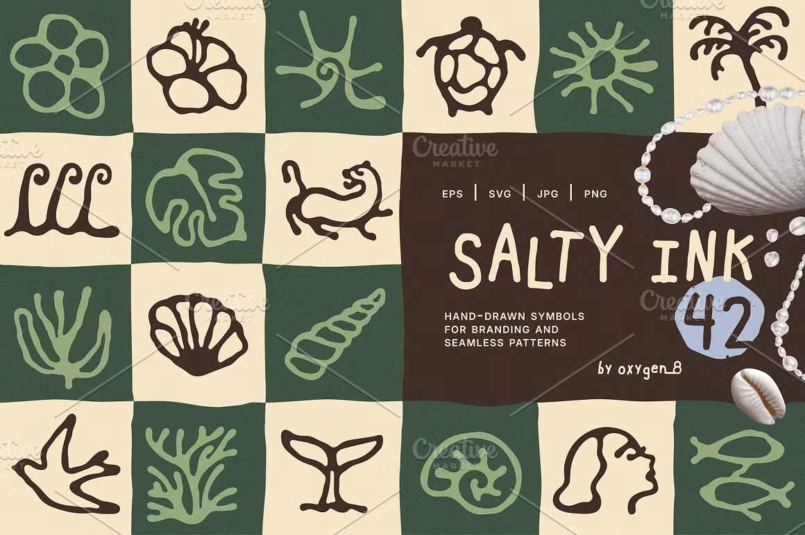 Salty Ink. Organic Shapes & Patterns