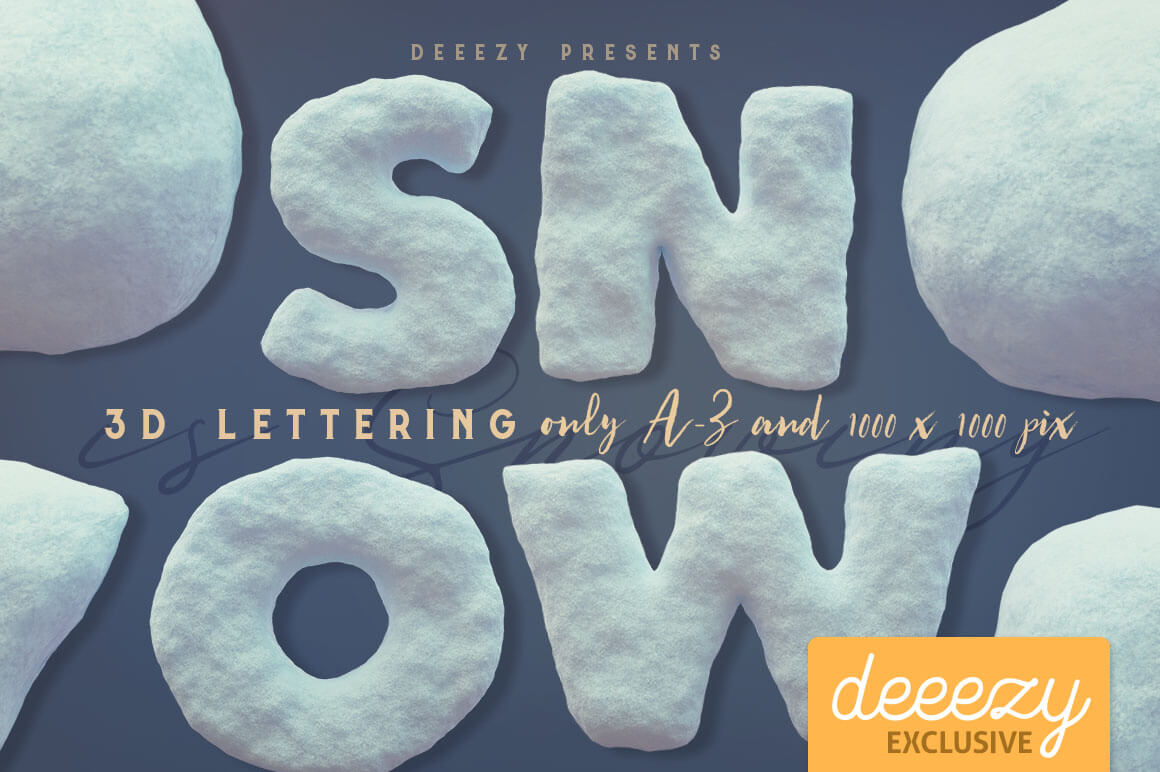 Snow Free 3D Lettering