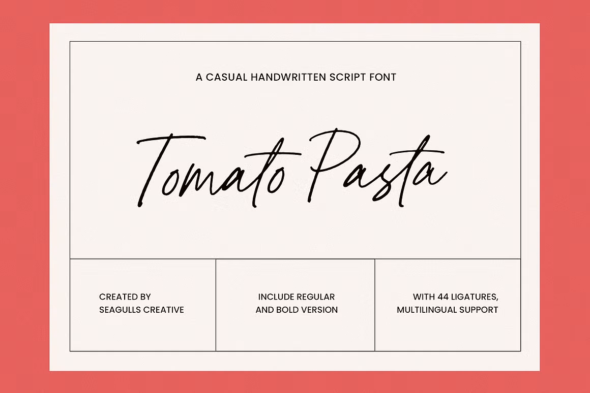 Tomato Pasta Handwritten Font
