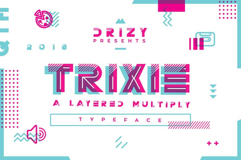 Trixie | A Layered Multiply Typeface