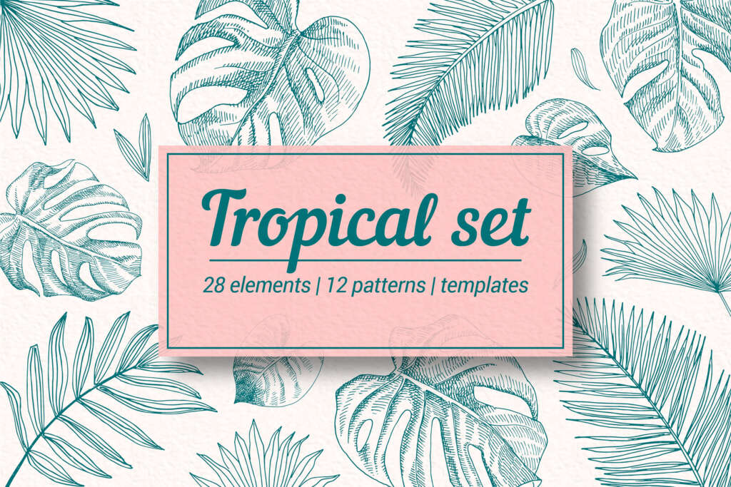 Tropical Leaves Set