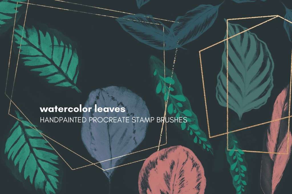watercolor leaves brushes